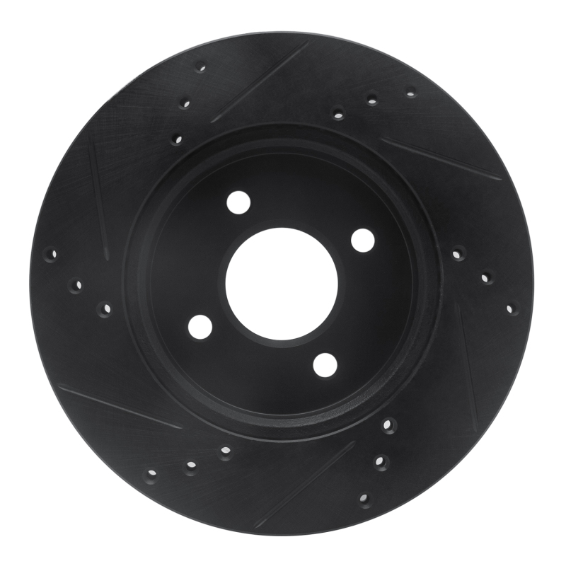 Nissan Note Brake Rotor (1) - Front Right - R1 Concepts - Drilled & Slotted - Black - `11-`25